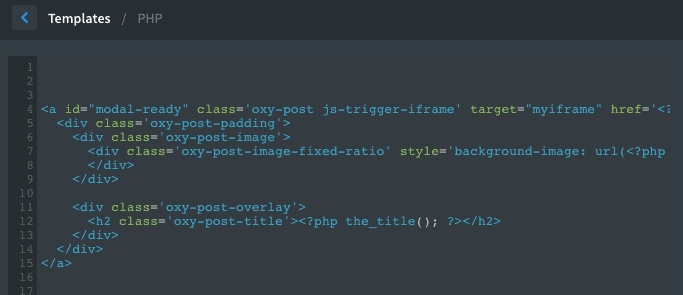 Open Easy Post Content in Modal Overlay with Oxygen Builder