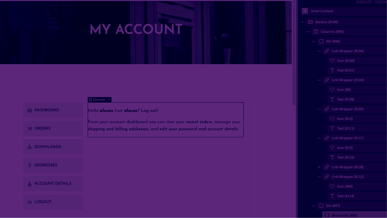How To Setup A Custom Account Dashboard Using Oxygen Amanda Lucas